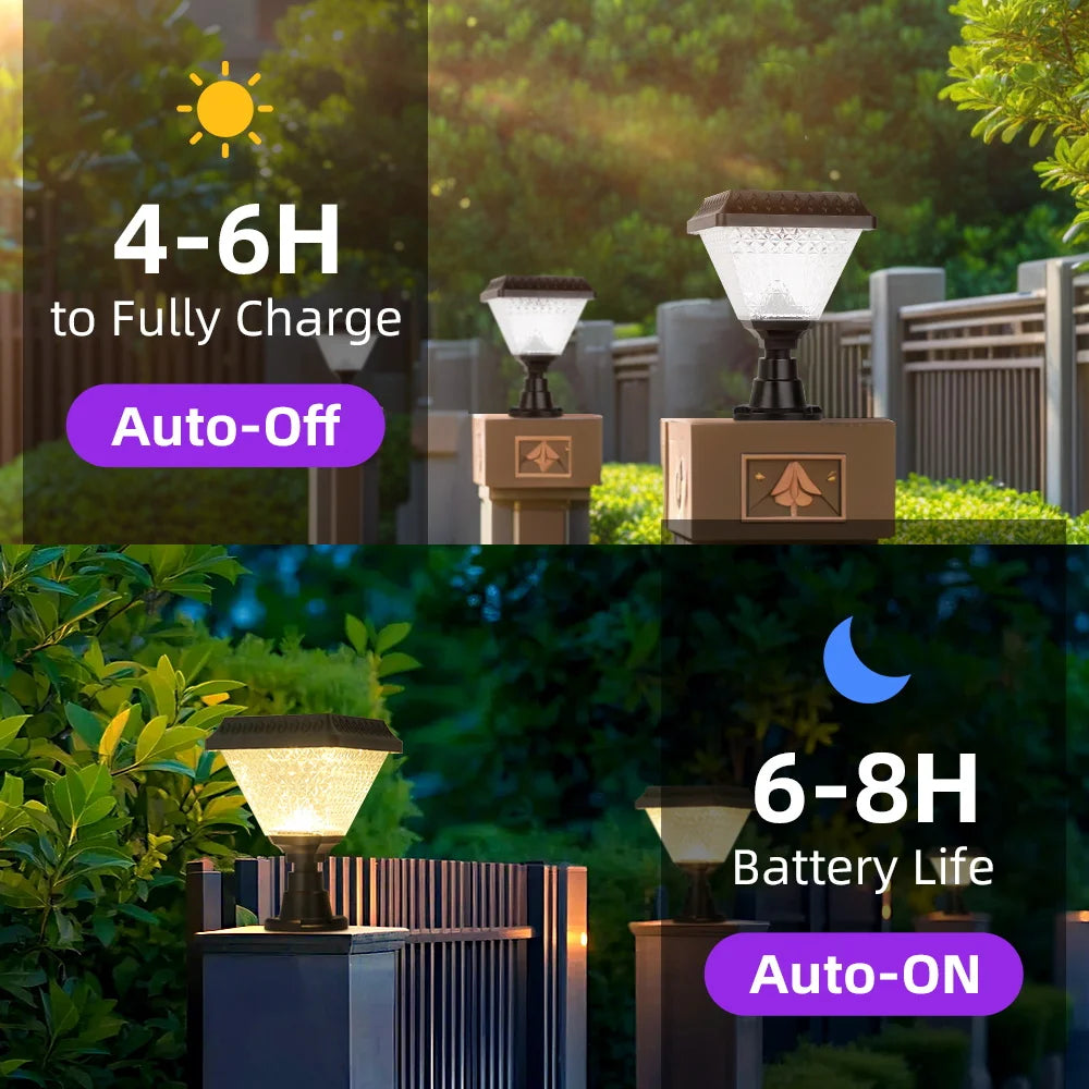 LED Solar Lights Outdoor Pillar Lights IP65 LED Garden Solar Light Remote Control Dimming RGB Sunlight Outdoor Solar Lights