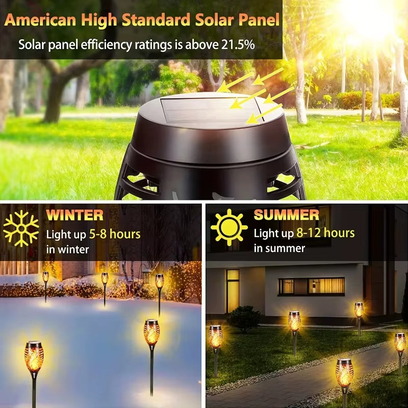 12LED Solar Flame Light Outdoor,Waterproof 12Leds Torches Landscape Lamp for Outdoor Courtyard Garden Yard,Halloween Decorations
