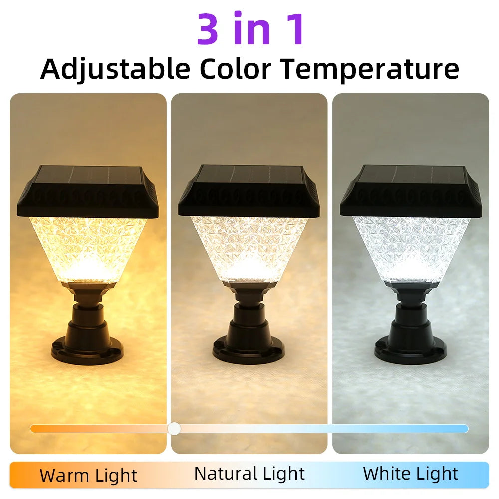 LED Solar Lights Outdoor Pillar Lights IP65 LED Garden Solar Light Remote Control Dimming RGB Sunlight Outdoor Solar Lights