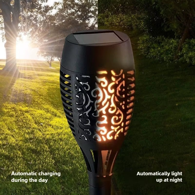 12LED Solar Flame Light Outdoor,Waterproof 12Leds Torches Landscape Lamp for Outdoor Courtyard Garden Yard,Halloween Decorations