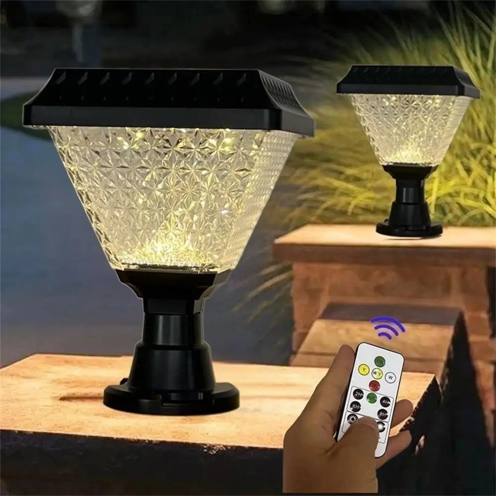 LED Solar Lights Outdoor Pillar Lights IP65 LED Garden Solar Light Remote Control Dimming RGB Sunlight Outdoor Solar Lights