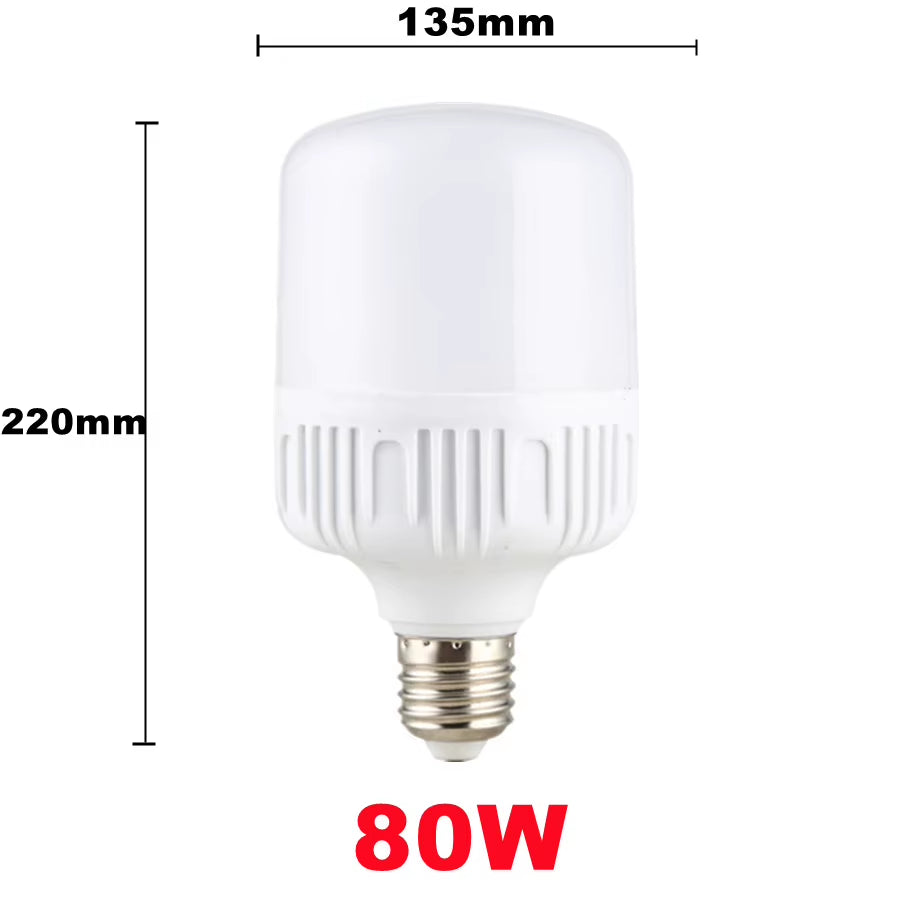 100W E27 LED Screw Mouth Light 220V High Brightness Light Bulb White Light Eye Protection Non Flickering High Heat Dissipation