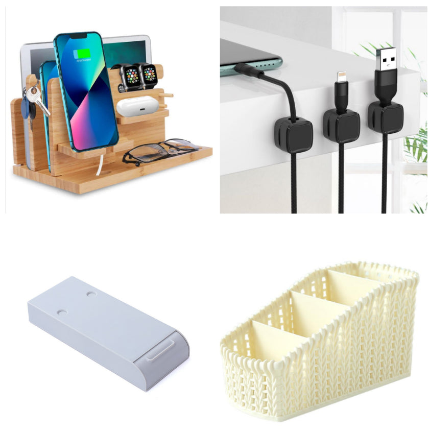 Magnetic Cable Clip under Desk Cable Management Adjustable Cord Holder Wire Organizer and Cable Management Wire Keeper