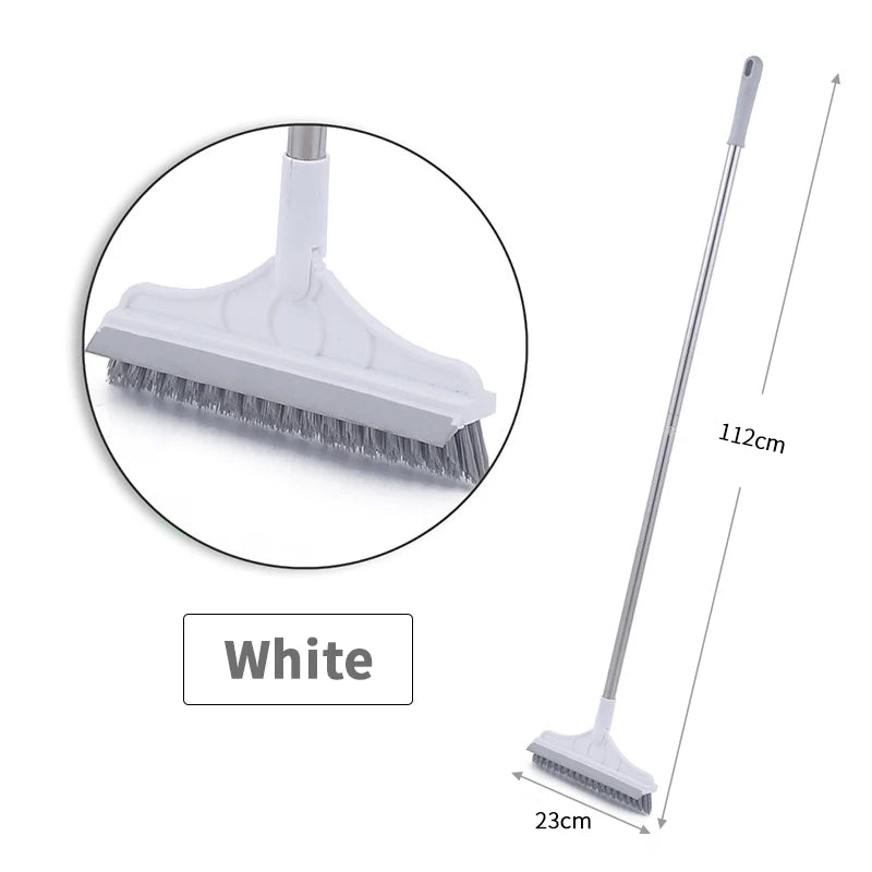 Floor Scrub Brush 2 in 1 Cleaning Brush Long Handle Removable Wiper Magic Broom Brush Squeegee Tile Kitchen Cleaning Tools