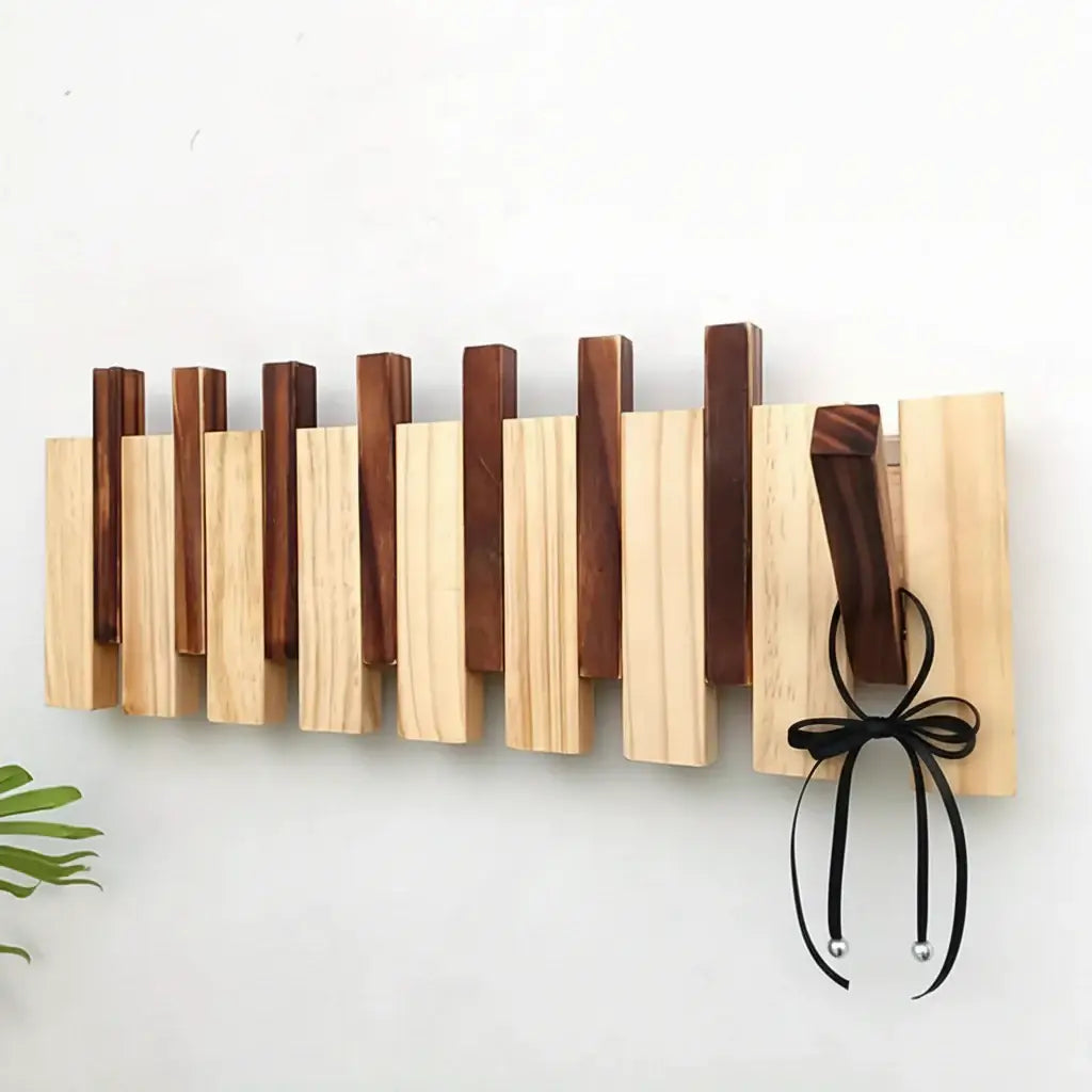 Space Saving Wall Mounted Coat Rack with Flip-Down Hooks