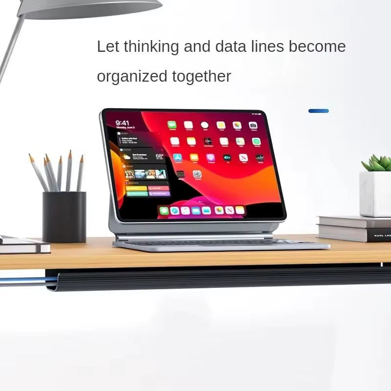 Channel Desk Cable Organizer Cable Management Accessories White Cable Protecter No Drilling under Desk Management Tray