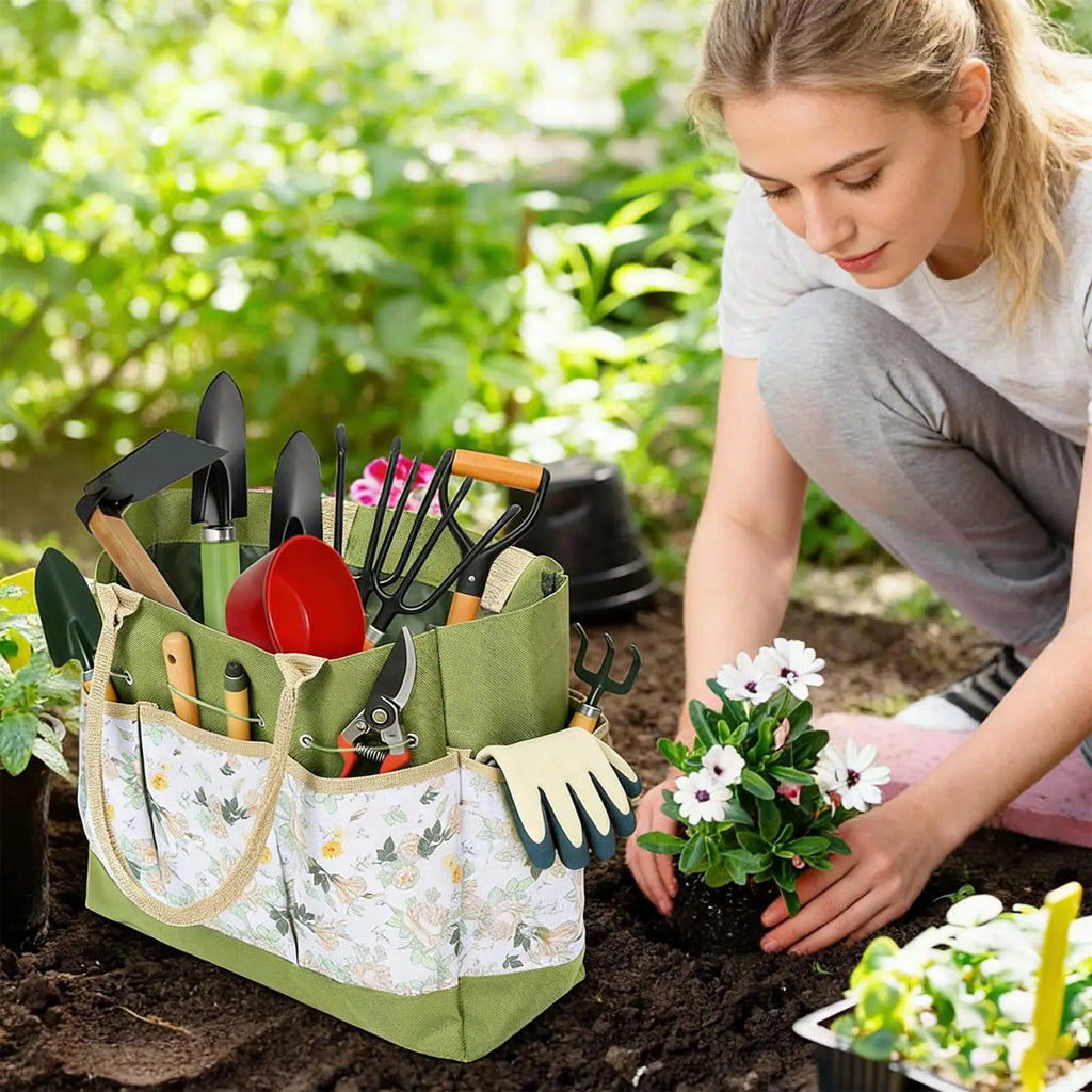 Garden Tool Bag Durable Handheld Gardening and Planting Tool Storage Bag Multi Pocket Garden Tool Organizer Bag Pouch