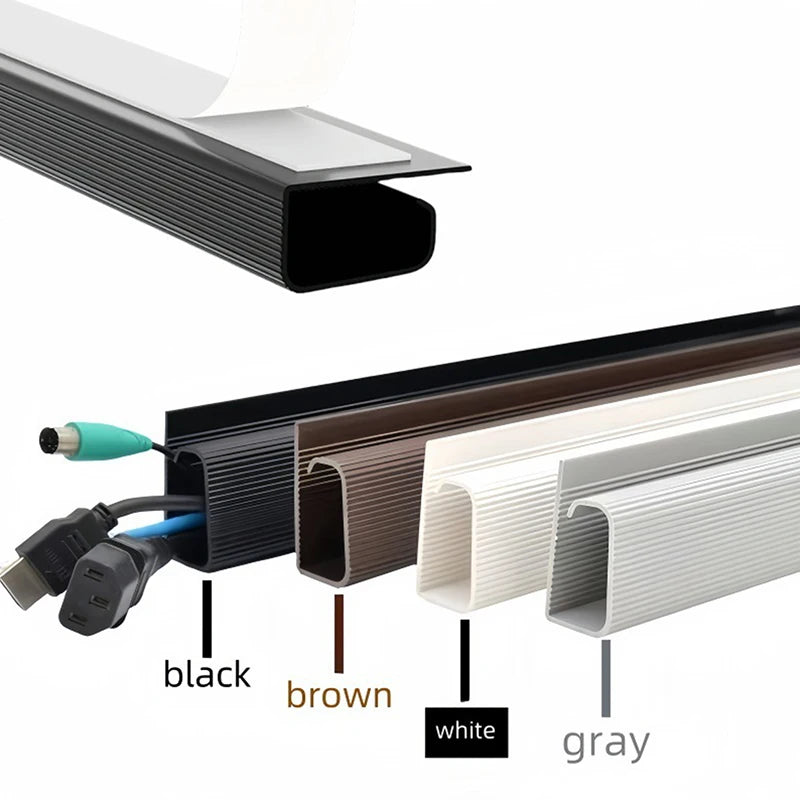 Channel Desk Cable Organizer Cable Management Accessories White Cable Protector No Drilling under Desk Management Tray