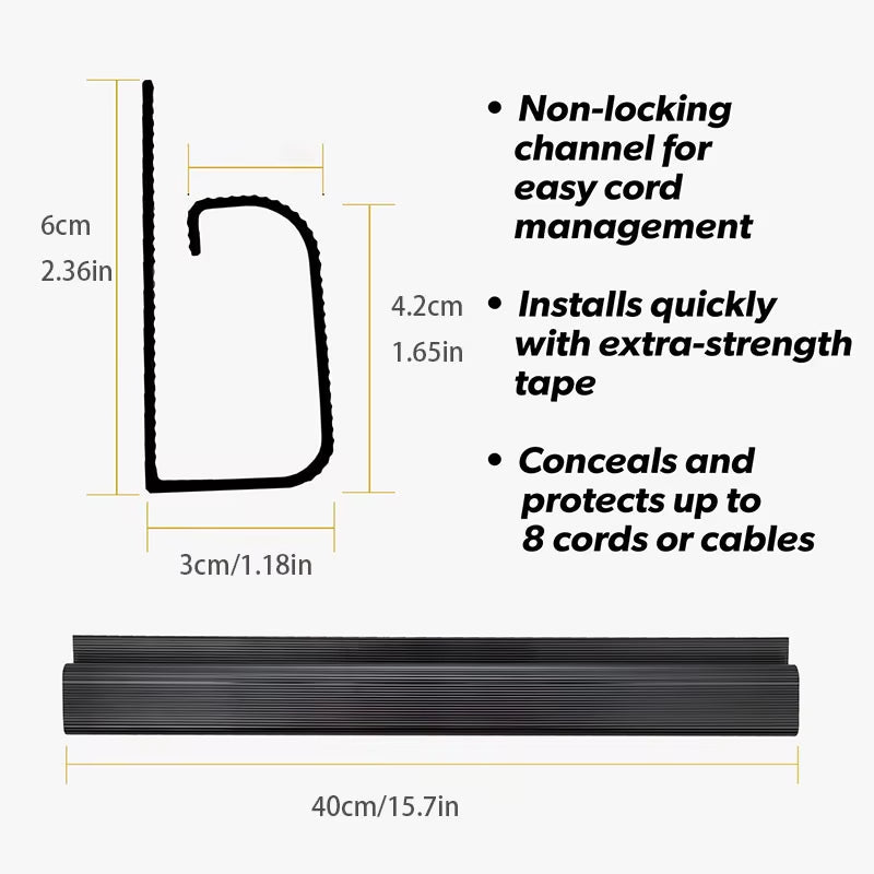 Channel Desk Cable Organizer Cable Management Accessories White Cable Protecter No Drilling under Desk Management Tray