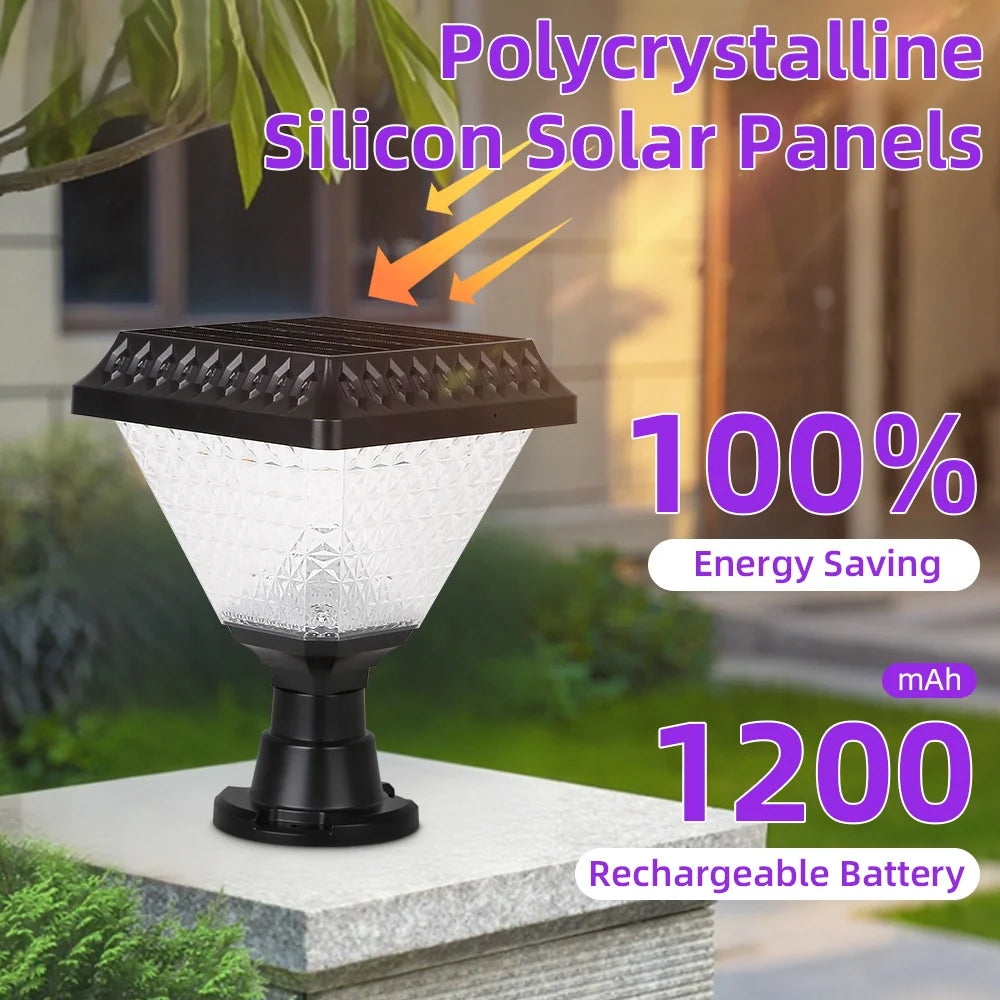 LED Solar Lights Outdoor Pillar Lights IP65 LED Garden Solar Light Remote Control Dimming RGB Sunlight Outdoor Solar Lights