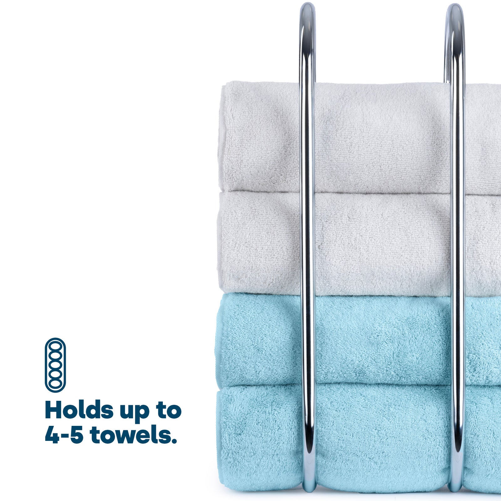 Chrome Towel Rail Holder Wall Mounted Bathroom Rack Shelf Stainless Steel Shower