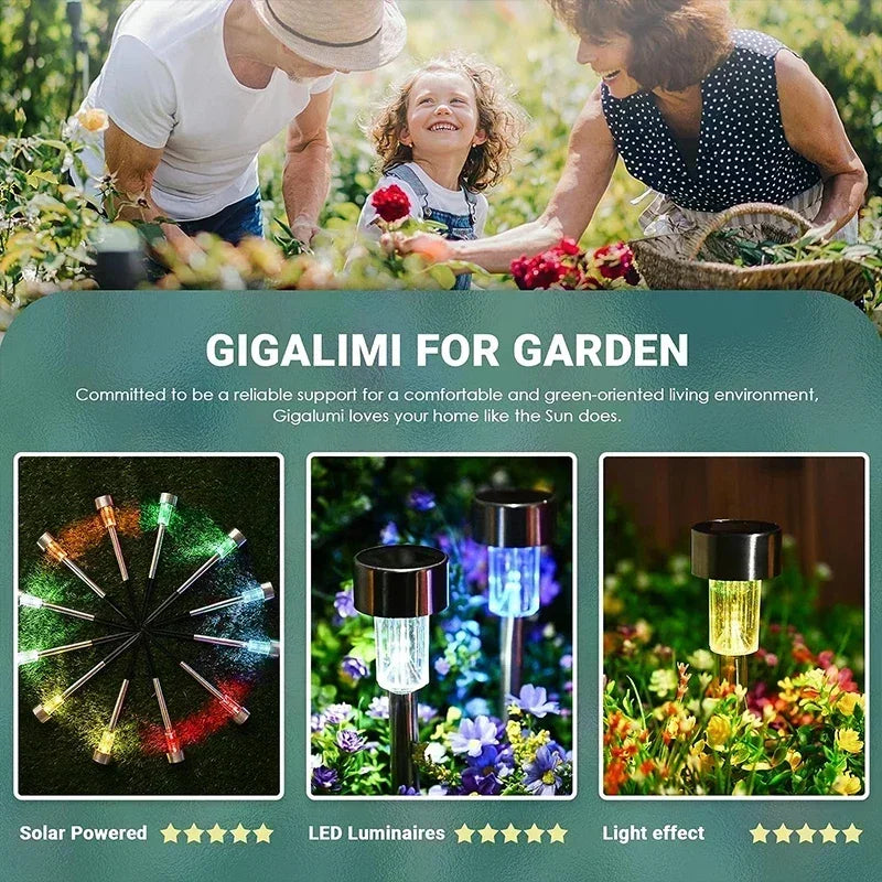 10Pack Solar Outdoor Lights Garden Lantern Solar Powered Lamp Waterproof Landscape Lighting Pathway Yard Lawn Garden Decoration