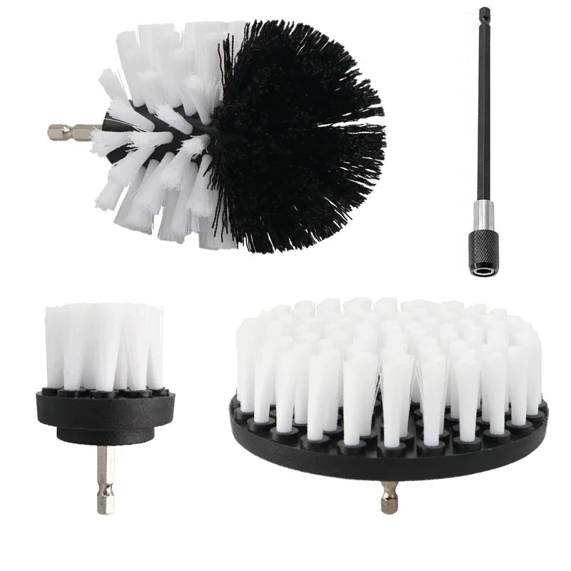 2/3.5/4/5'' Brush Attachment Set Power Scrubber Brush Car Polisher Bathroom Cleaning Kit with Extender Kitchen Cleaning Tools